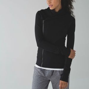 Lululemon Bhakti Black Asymmetrical Zip Jacket 10